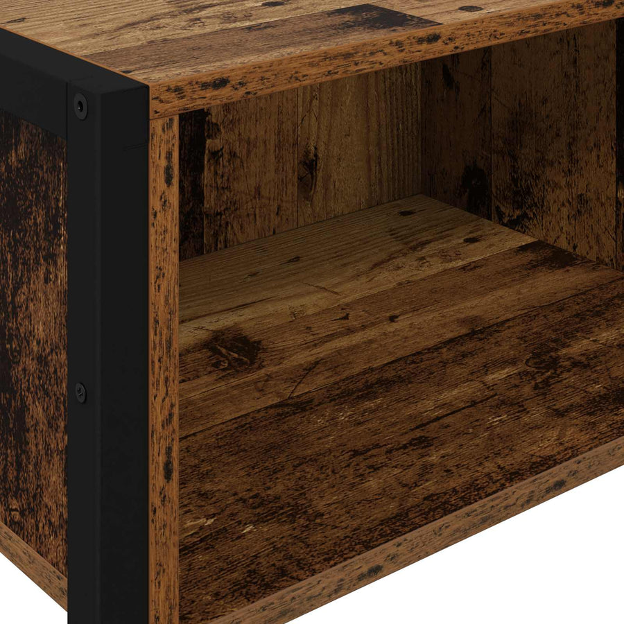 Bijzettafel met opslag Oud Hout 100 x 36 x 75 cm Bewerkt hout