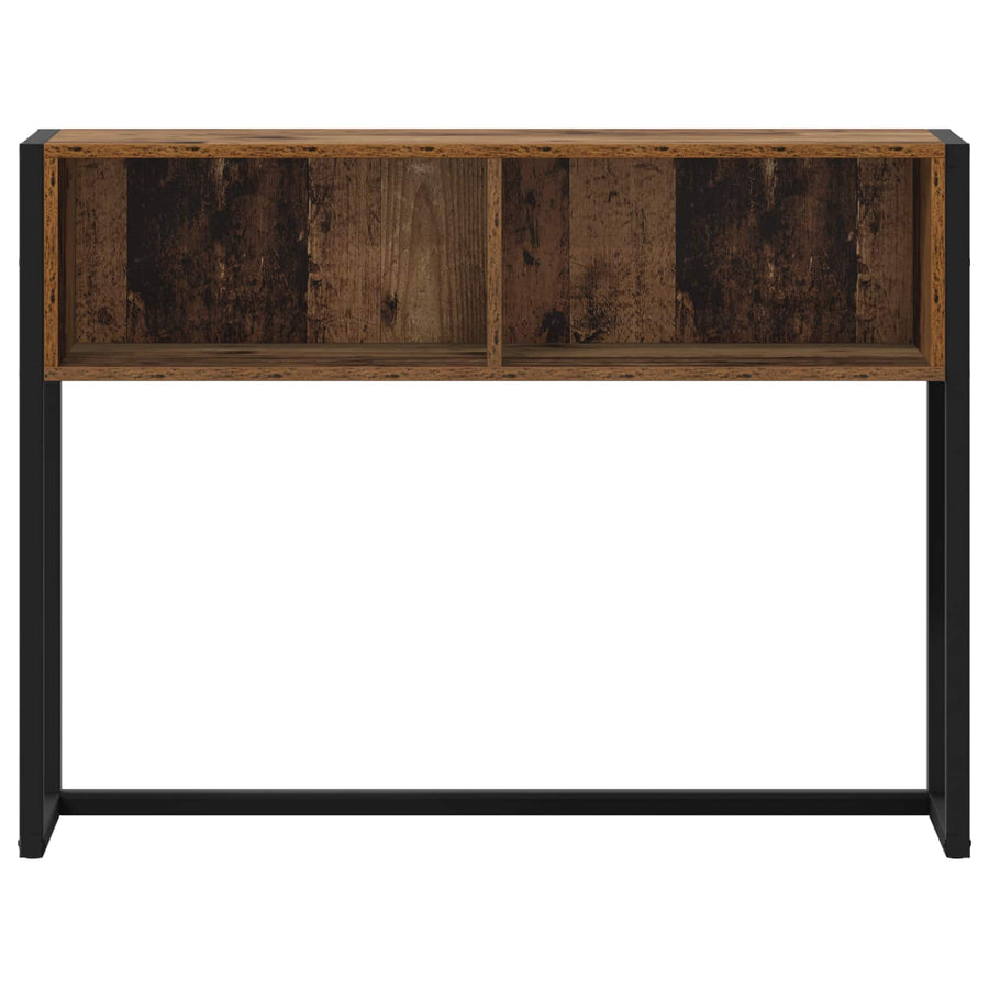Bijzettafel met opslag Oud Hout 100 x 36 x 75 cm Bewerkt hout