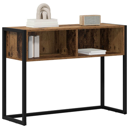 Bijzettafel met opslag Oud Hout 100 x 36 x 75 cm Bewerkt hout