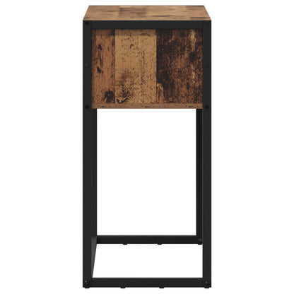 Bijzettafel met opslag Oud Hout 100 x 36 x 75 cm Bewerkt hout
