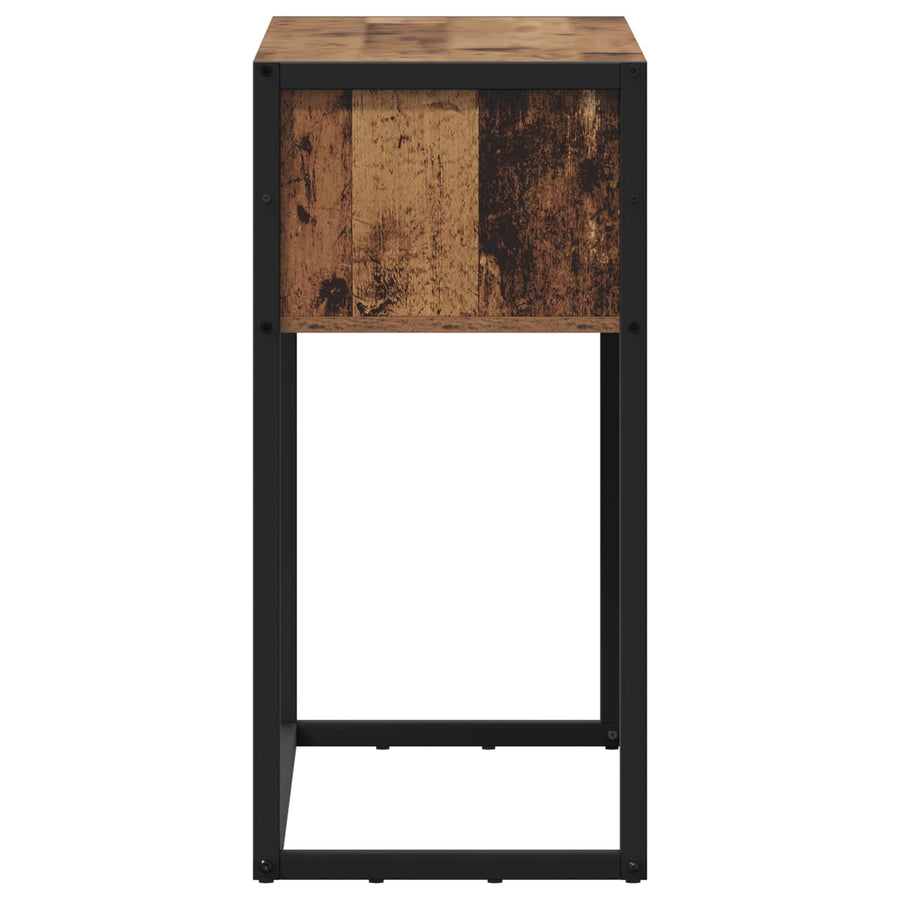 Bijzettafel met opslag Oud Hout 100 x 36 x 75 cm Bewerkt hout