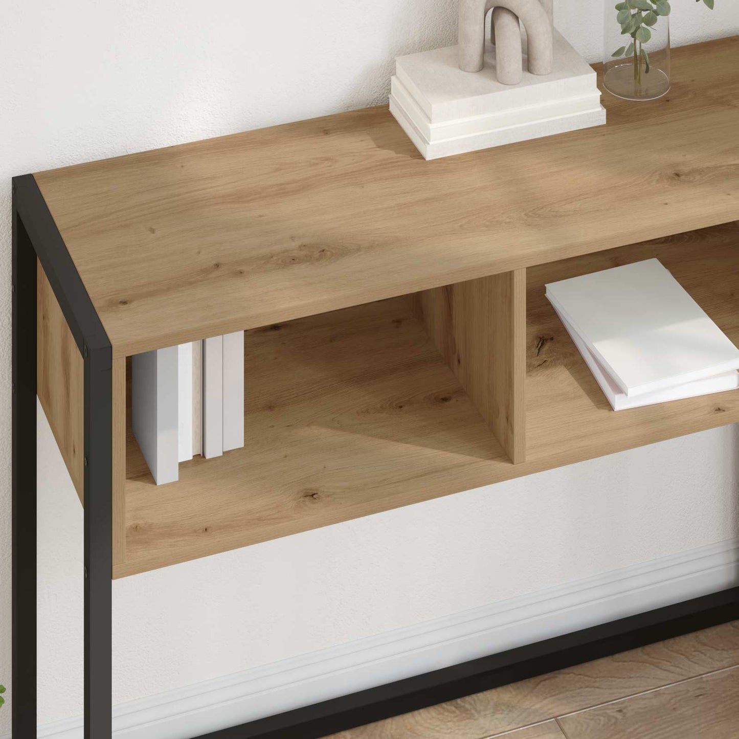 Bijzettafel Ambachtelijk eiken 100 x 36 x 75 cm Bewerkt hout