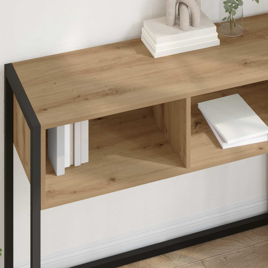 Bijzettafel Ambachtelijk eiken 100 x 36 x 75 cm Bewerkt hout