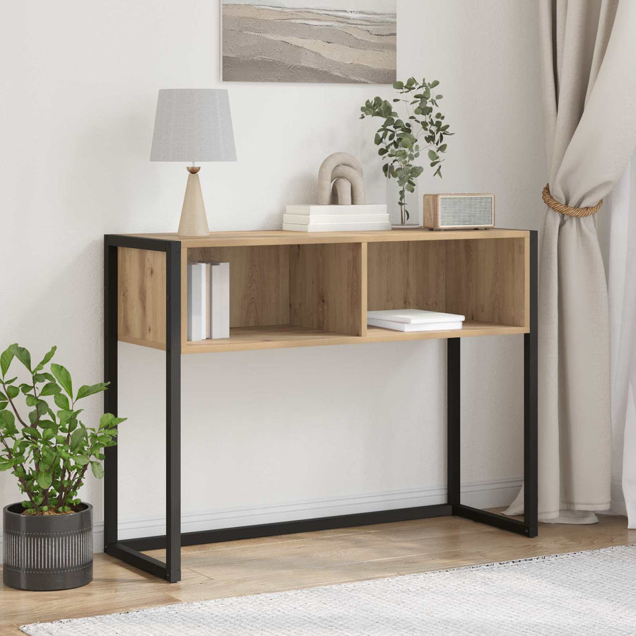 Bijzettafel Ambachtelijk eiken 100 x 36 x 75 cm Bewerkt hout