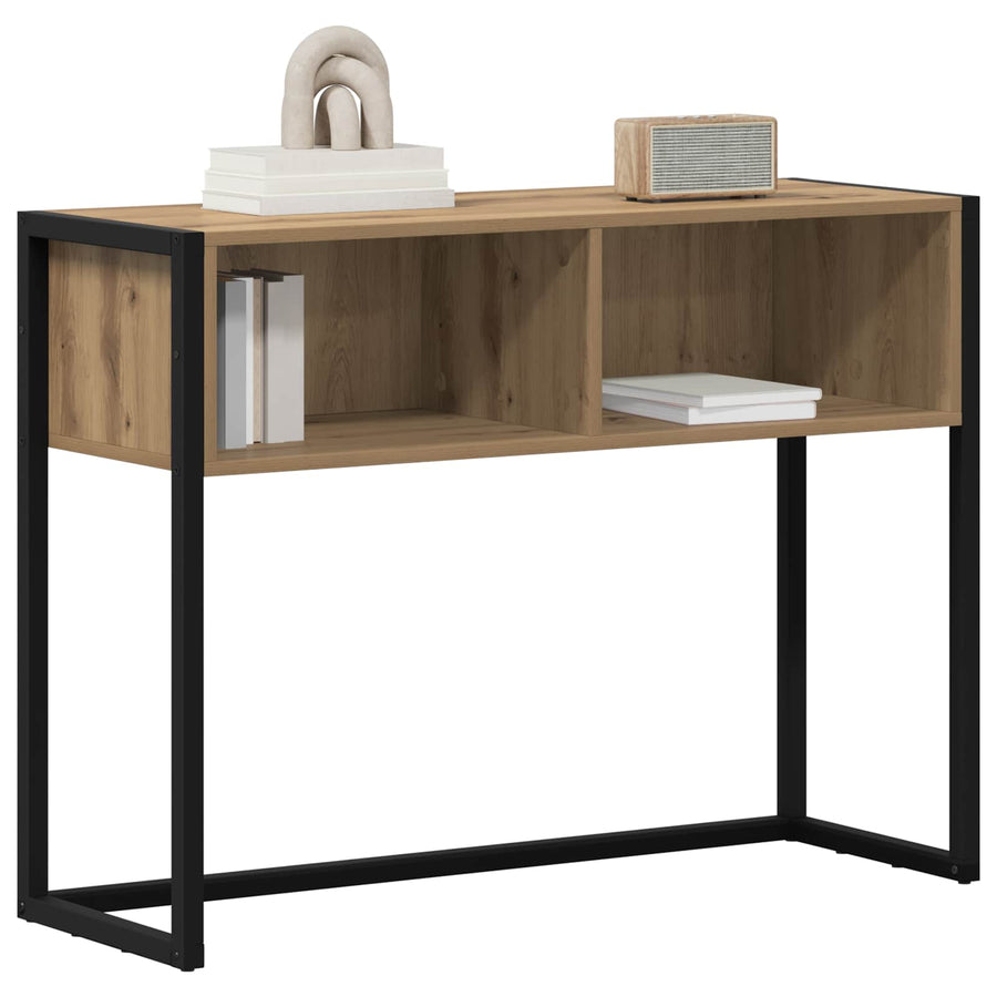 Bijzettafel Ambachtelijk eiken 100 x 36 x 75 cm Bewerkt hout