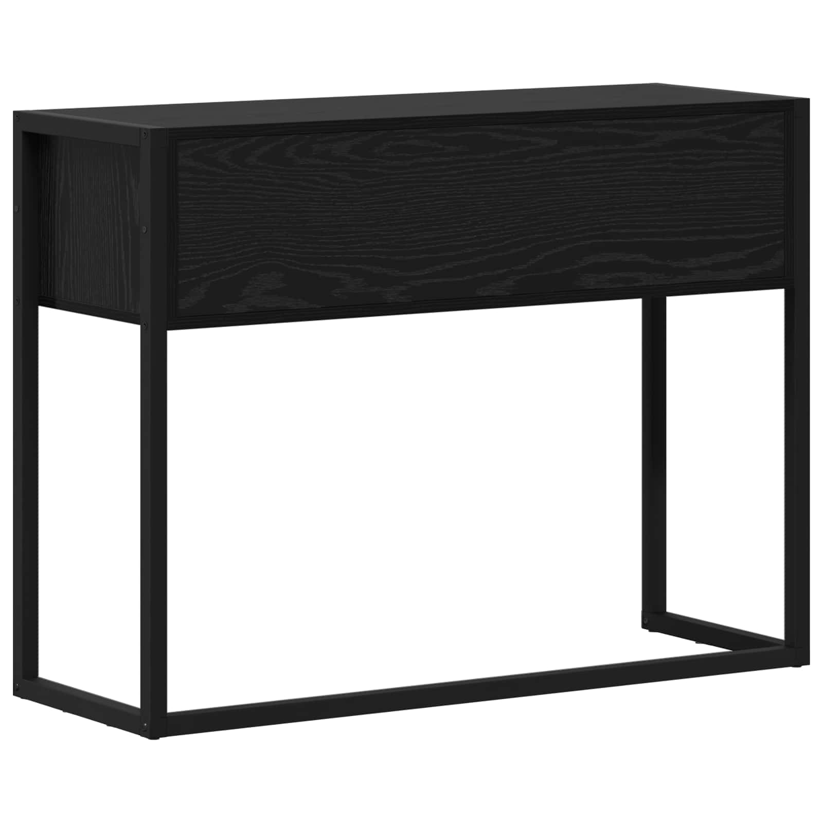 Bijzettafel met lade Zwart Eiken 100 x 36 x 75 cm Bewerkt hout
