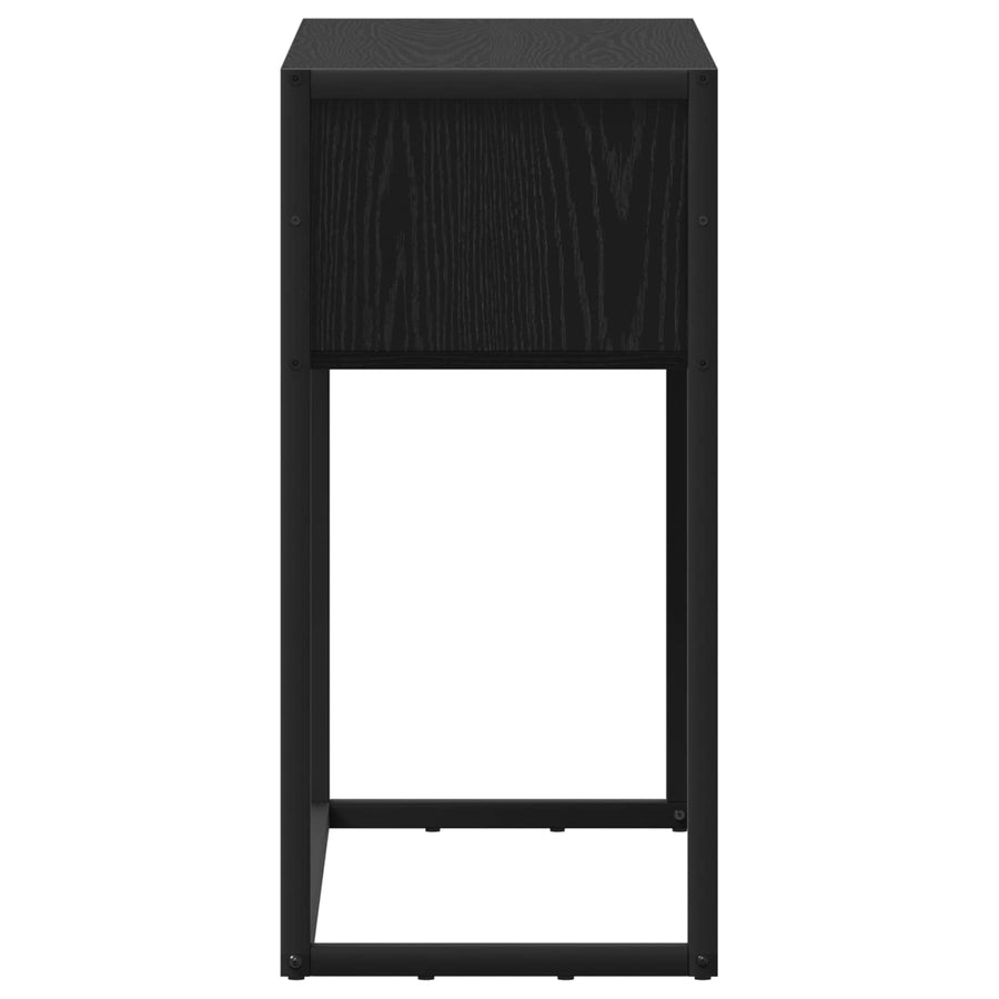 Bijzettafel met lade Zwart Eiken 100 x 36 x 75 cm Bewerkt hout