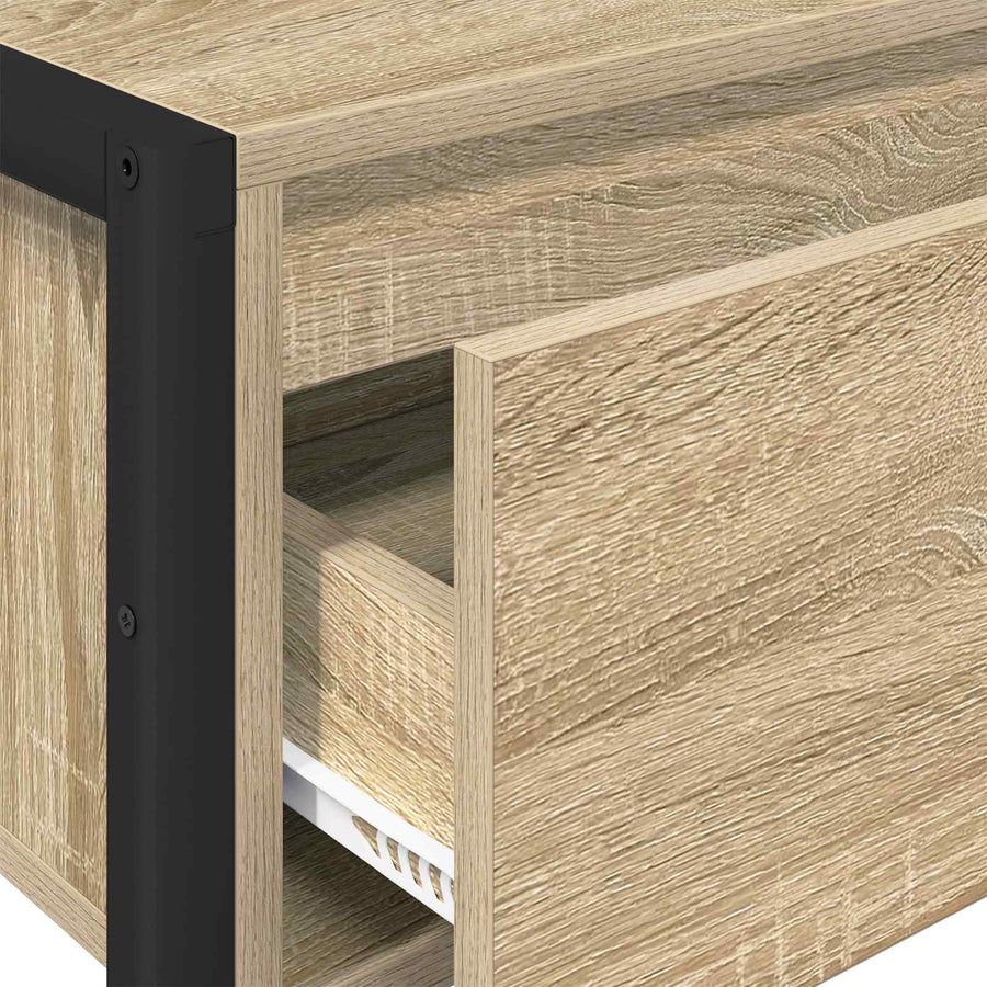 Bijzettafel met lade Sonoma 100 x 36 x 75 cm Bewerkt hout