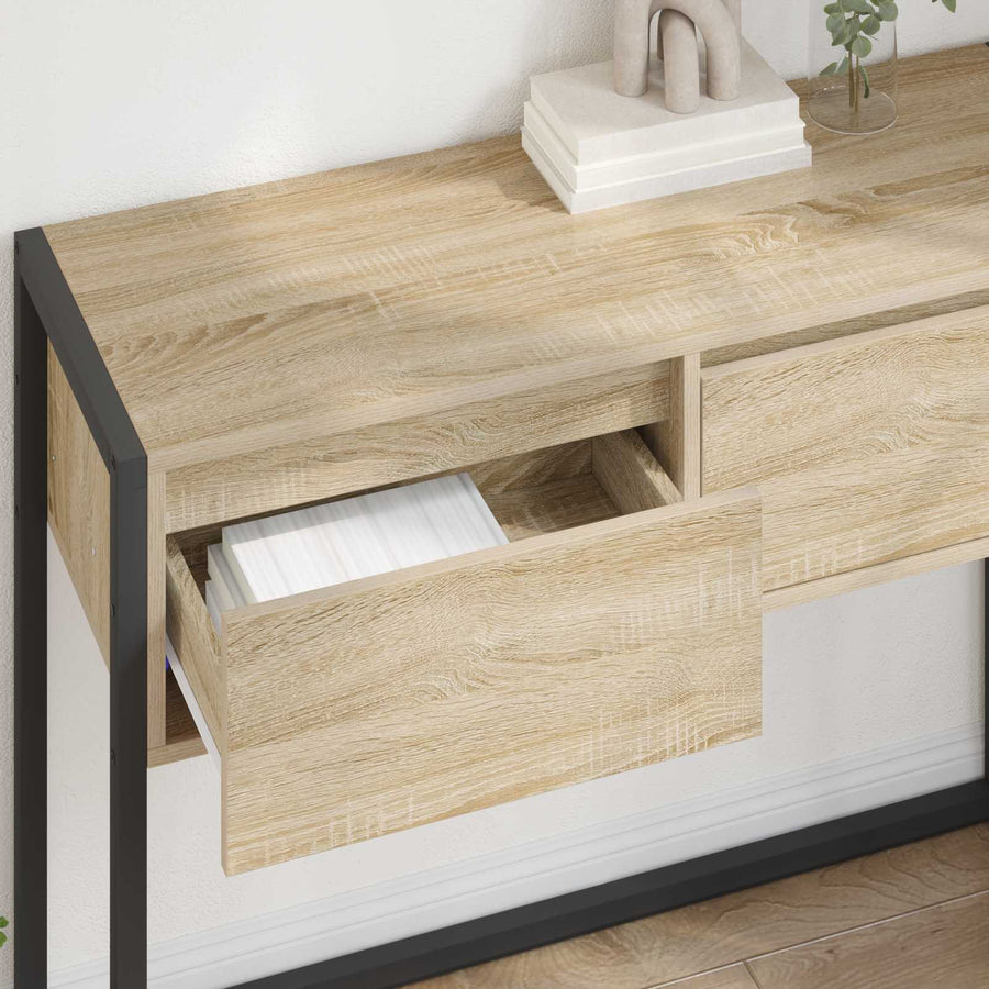 Bijzettafel met lade Sonoma 100 x 36 x 75 cm Bewerkt hout