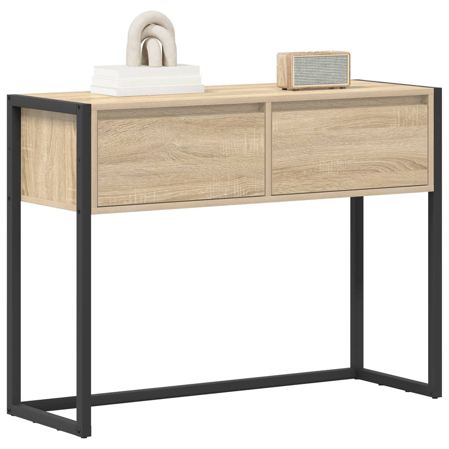 Bijzettafel met lade Sonoma 100 x 36 x 75 cm Bewerkt hout