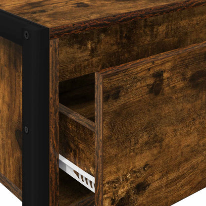 Bijzettafel met lade Rook Eik 100 x 36 x 75 cm Bewerkt hout