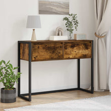 Bijzettafel met lade Rook Eik 100 x 36 x 75 cm Bewerkt hout