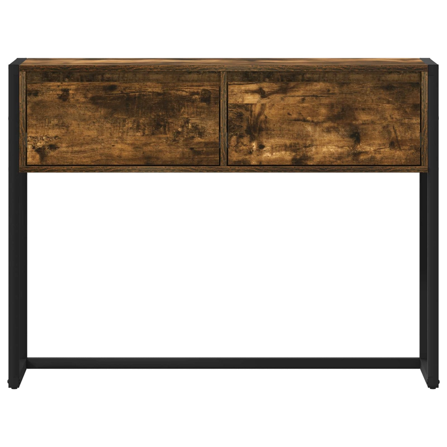 Bijzettafel met lade Rook Eik 100 x 36 x 75 cm Bewerkt hout