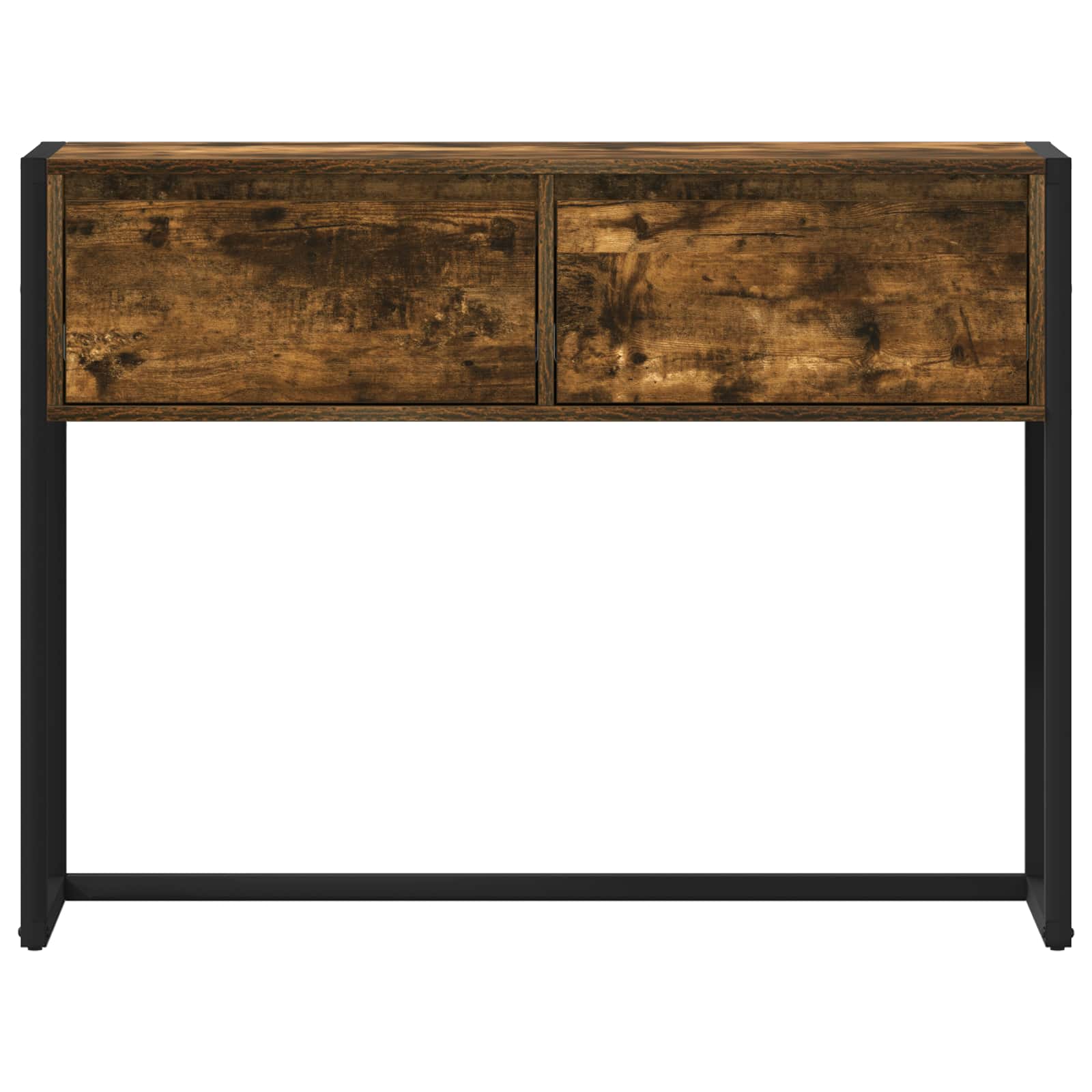 Bijzettafel met lade Rook Eik 100 x 36 x 75 cm Bewerkt hout
