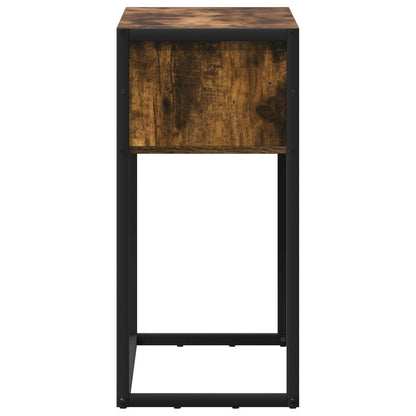 Bijzettafel met lade Rook Eik 100 x 36 x 75 cm Bewerkt hout