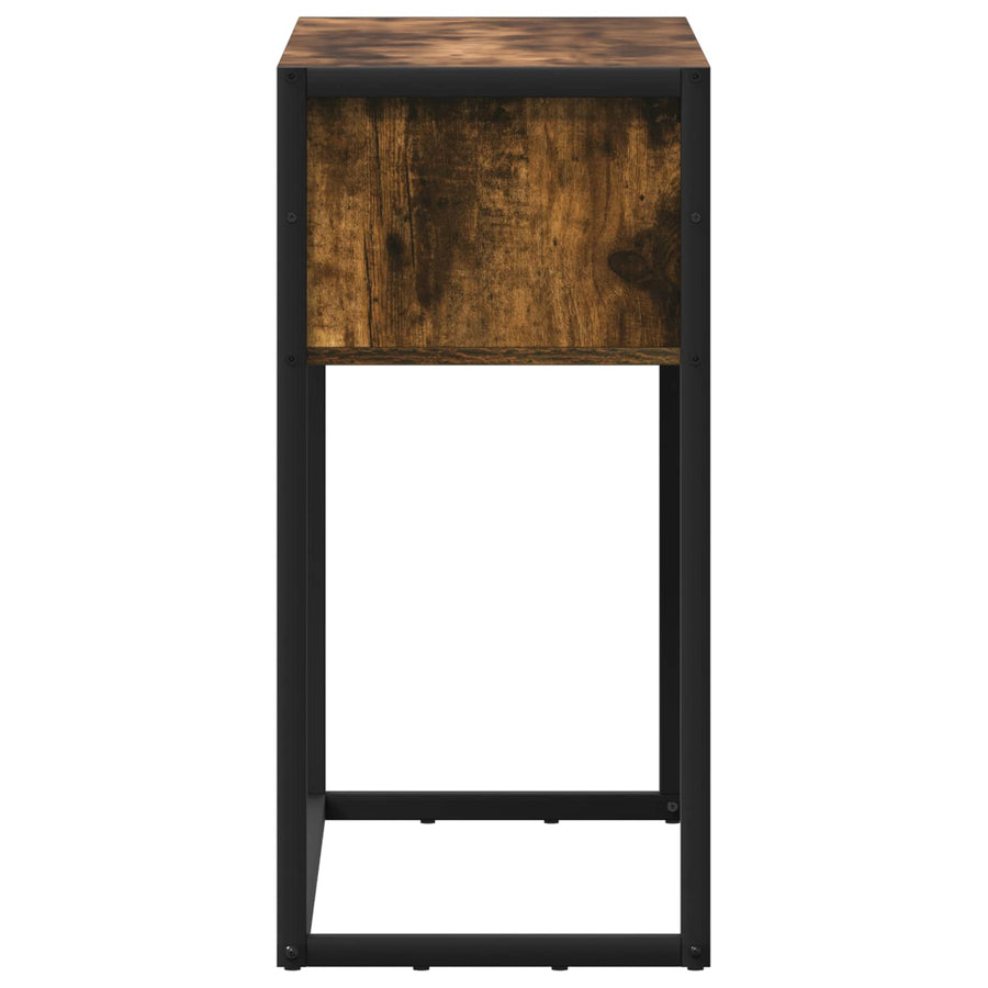 Bijzettafel met lade Rook Eik 100 x 36 x 75 cm Bewerkt hout