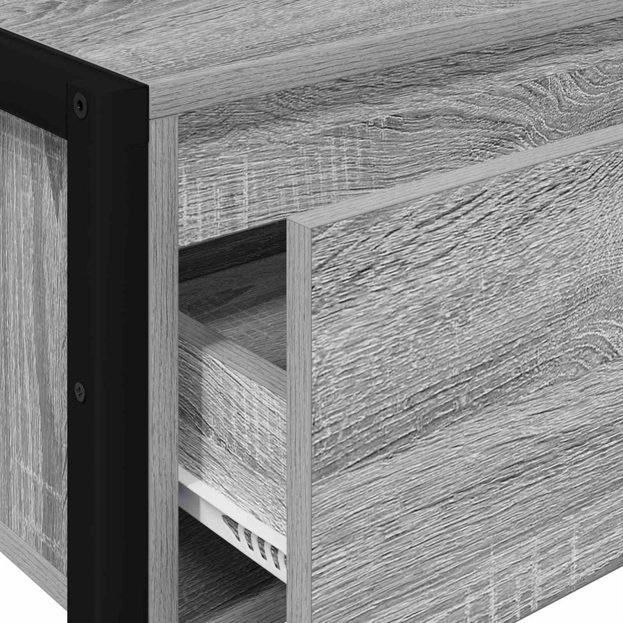 Bijzettafel met lade Grijs Sonoma 100 x 36 x 75 cm Bewerkt hout