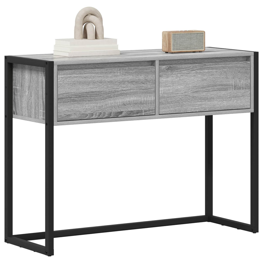 Bijzettafel met lade Grijs Sonoma 100 x 36 x 75 cm Bewerkt hout