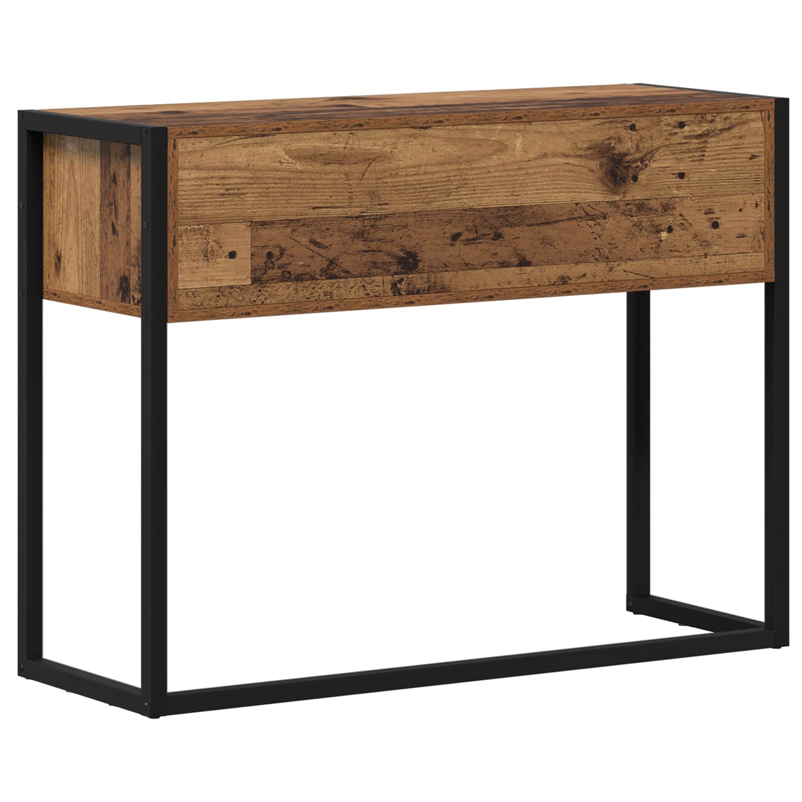Bijzettafel met lade Oud Hout 100 x 36 x 75 cm Bewerkt hout