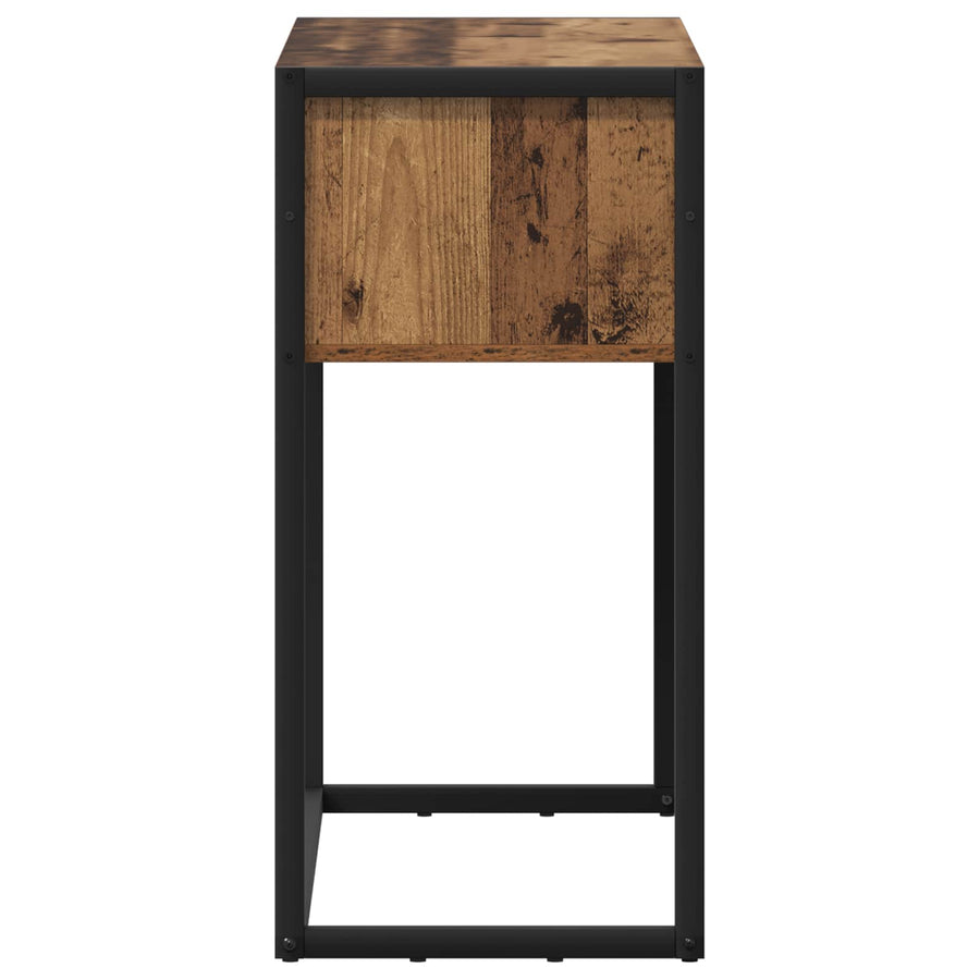 Bijzettafel met lade Oud Hout 100 x 36 x 75 cm Bewerkt hout