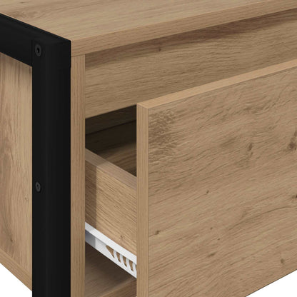 Bijzettafel Ambachtelijk eiken 100 x 36 x 75 cm Bewerkt hout
