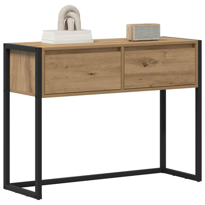 Bijzettafel Ambachtelijk eiken 100 x 36 x 75 cm Bewerkt hout