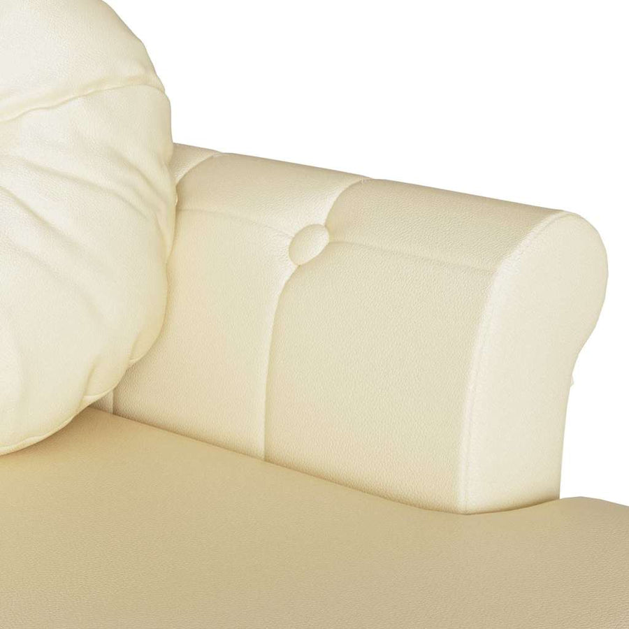 Chesterfield Bank met kussen Crème 120,5 x 65 x 75 cm Nep Leer