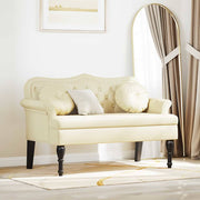 Chesterfield bank crème 120,5x65x75 cm nep leer