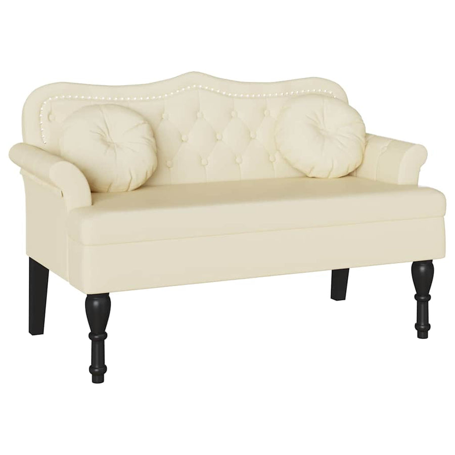 Chesterfield Bank met kussen Crème 120,5 x 65 x 75 cm Nep Leer