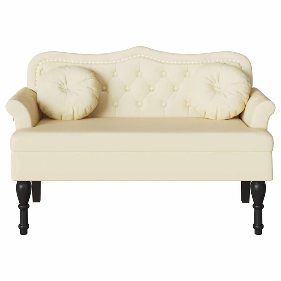 Chesterfield Bank met kussen Crème 120,5 x 65 x 75 cm Nep Leer
