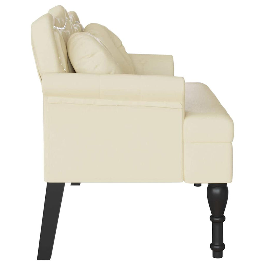 Chesterfield Bank met kussen Crème 120,5 x 65 x 75 cm Nep Leer