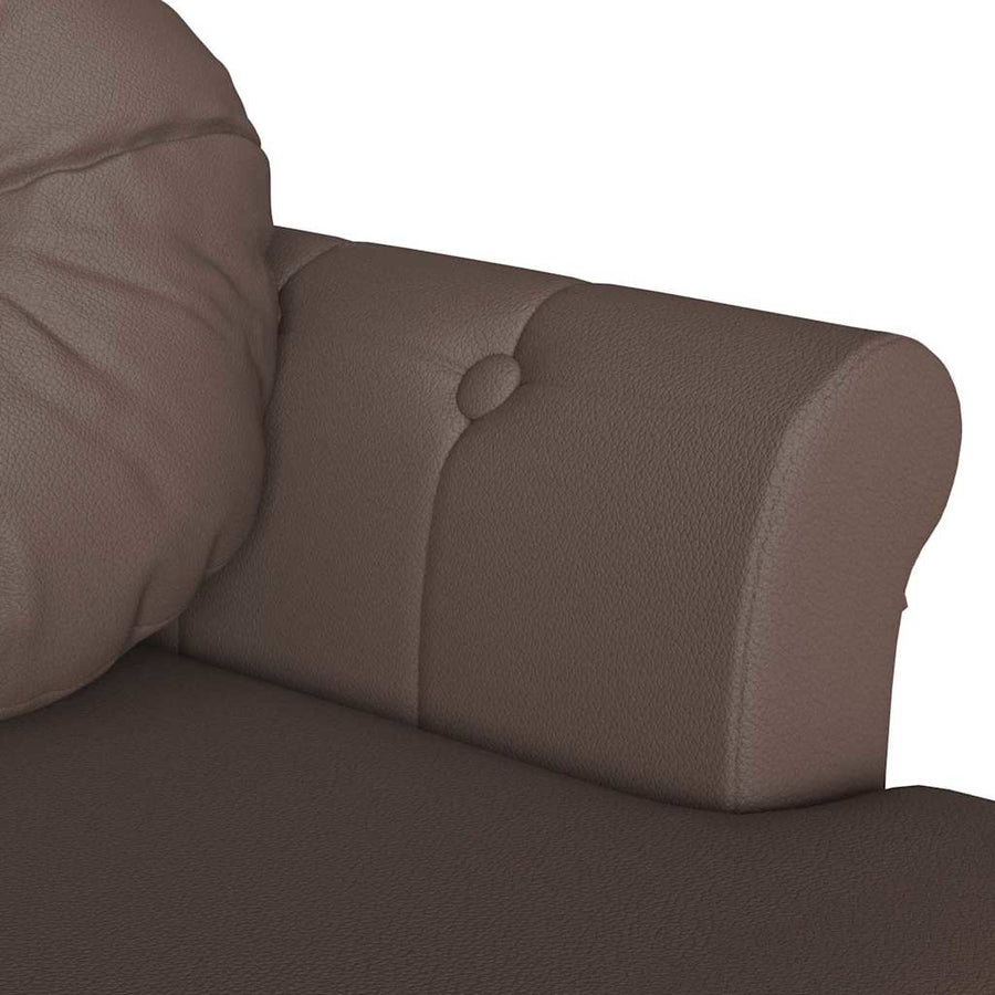 Chesterfield Bank met kussen Bruin 120,5 x 65 x 75 cm Nep Leer