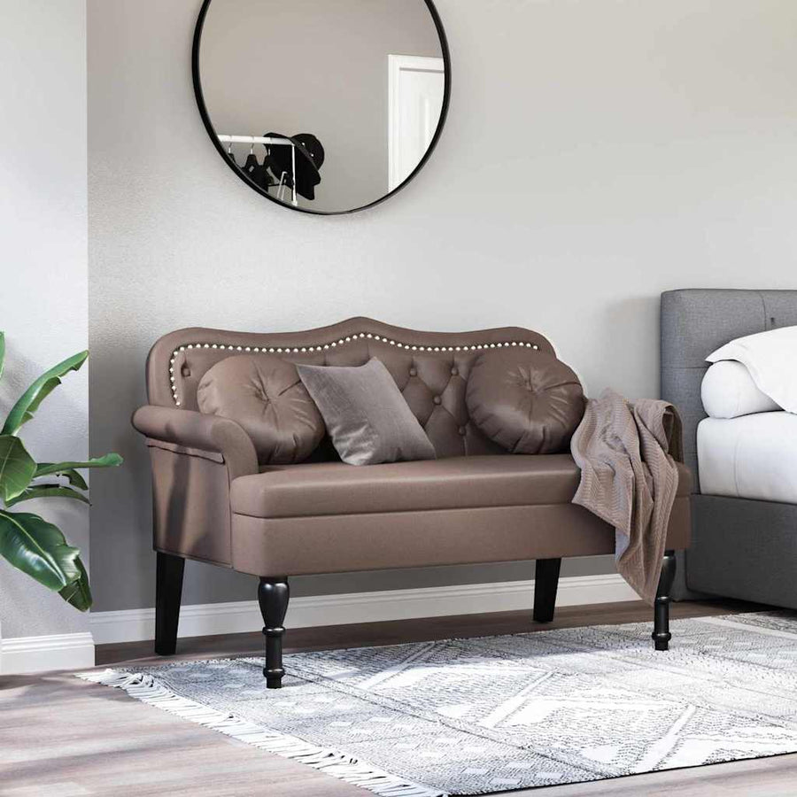 Chesterfield Bank met kussen Bruin 120,5 x 65 x 75 cm Nep Leer
