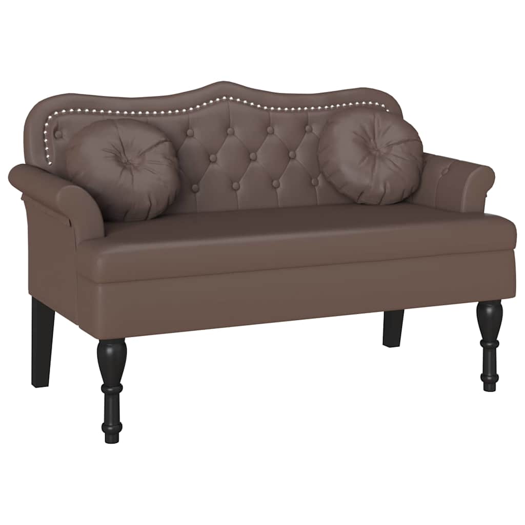 Chesterfield Bank met kussen Bruin 120,5 x 65 x 75 cm Nep Leer
