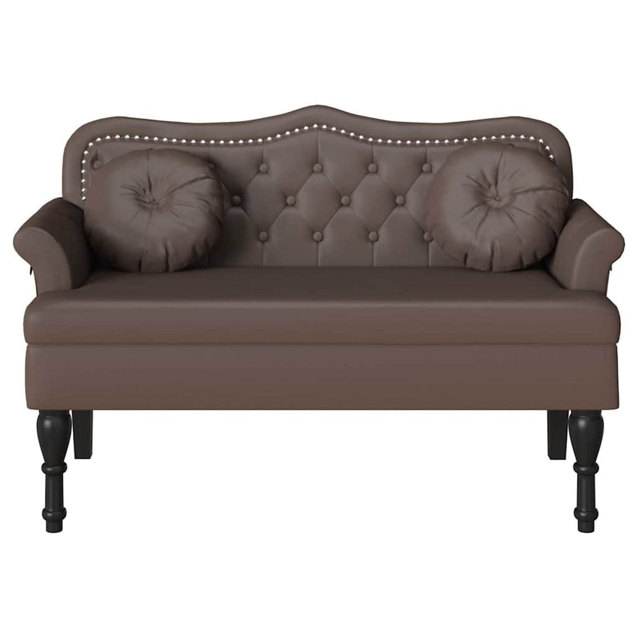 Chesterfield Bank met kussen Bruin 120,5 x 65 x 75 cm Nep Leer