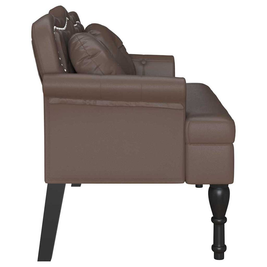 Chesterfield Bank met kussen Bruin 120,5 x 65 x 75 cm Nep Leer
