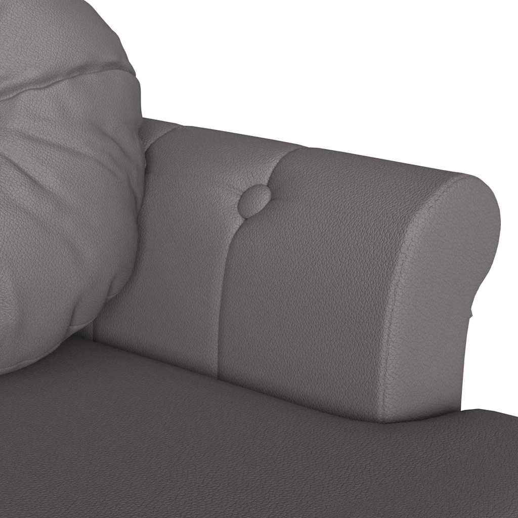 Chesterfield Bank met kussen Grijs 120,5 x 65 x 75 cm Nep Leer