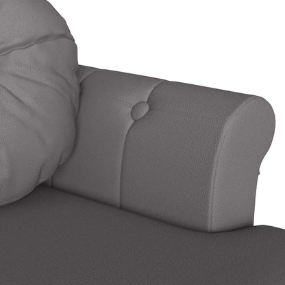 Chesterfield Bank met kussen Grijs 120,5 x 65 x 75 cm Nep Leer