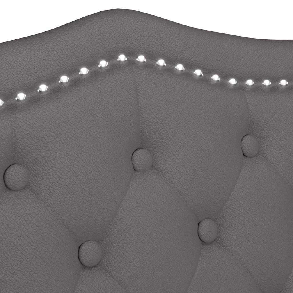 Chesterfield Bank met kussen Grijs 120,5 x 65 x 75 cm Nep Leer