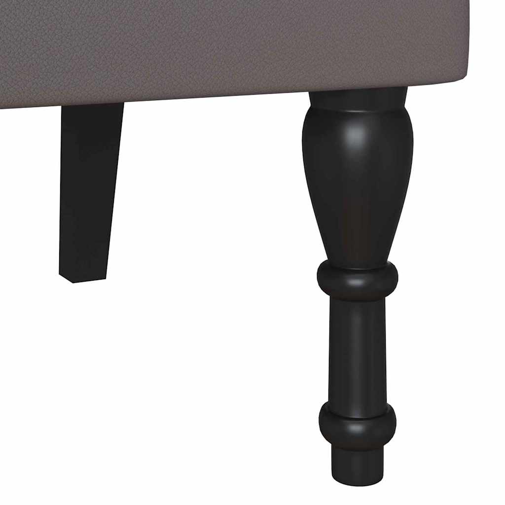 Chesterfield Bank met kussen Grijs 120,5 x 65 x 75 cm Nep Leer