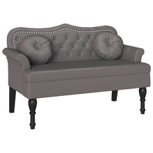 Chesterfield Bank met kussen Grijs 120,5 x 65 x 75 cm Nep Leer