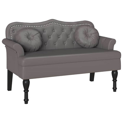 Chesterfield Bank met kussen Grijs 120,5 x 65 x 75 cm Nep Leer