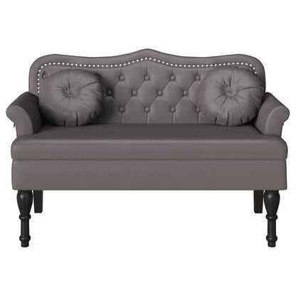 Chesterfield Bank met kussen Grijs 120,5 x 65 x 75 cm Nep Leer