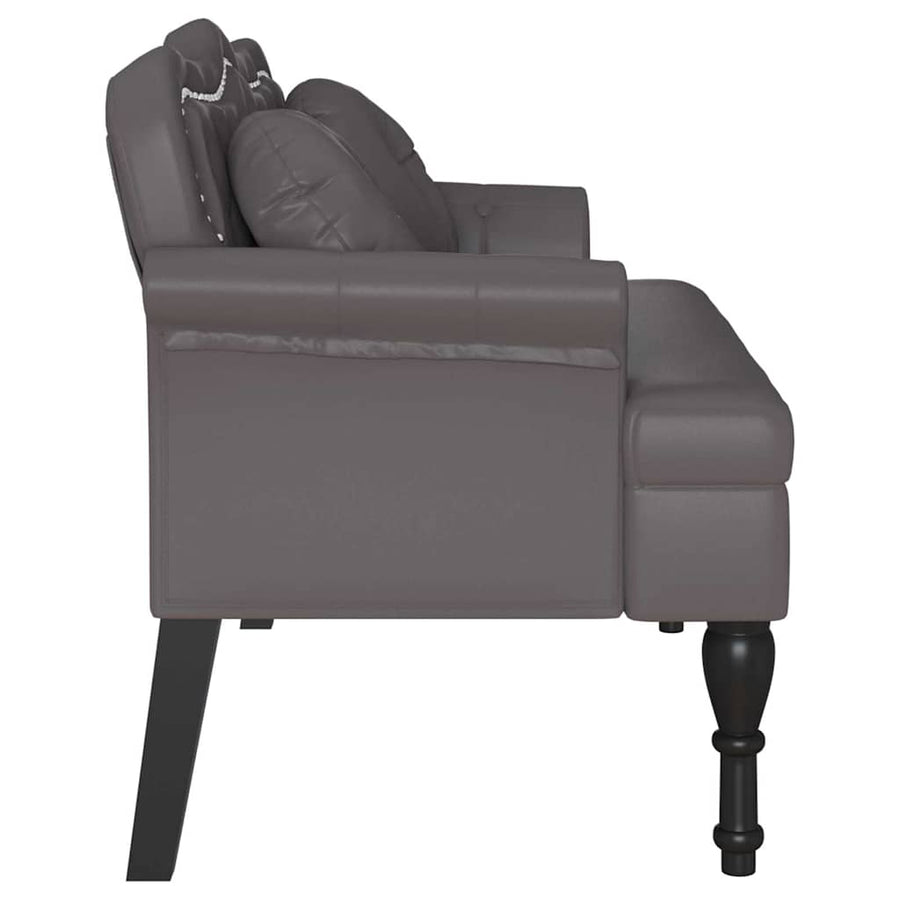 Chesterfield Bank met kussen Grijs 120,5 x 65 x 75 cm Nep Leer
