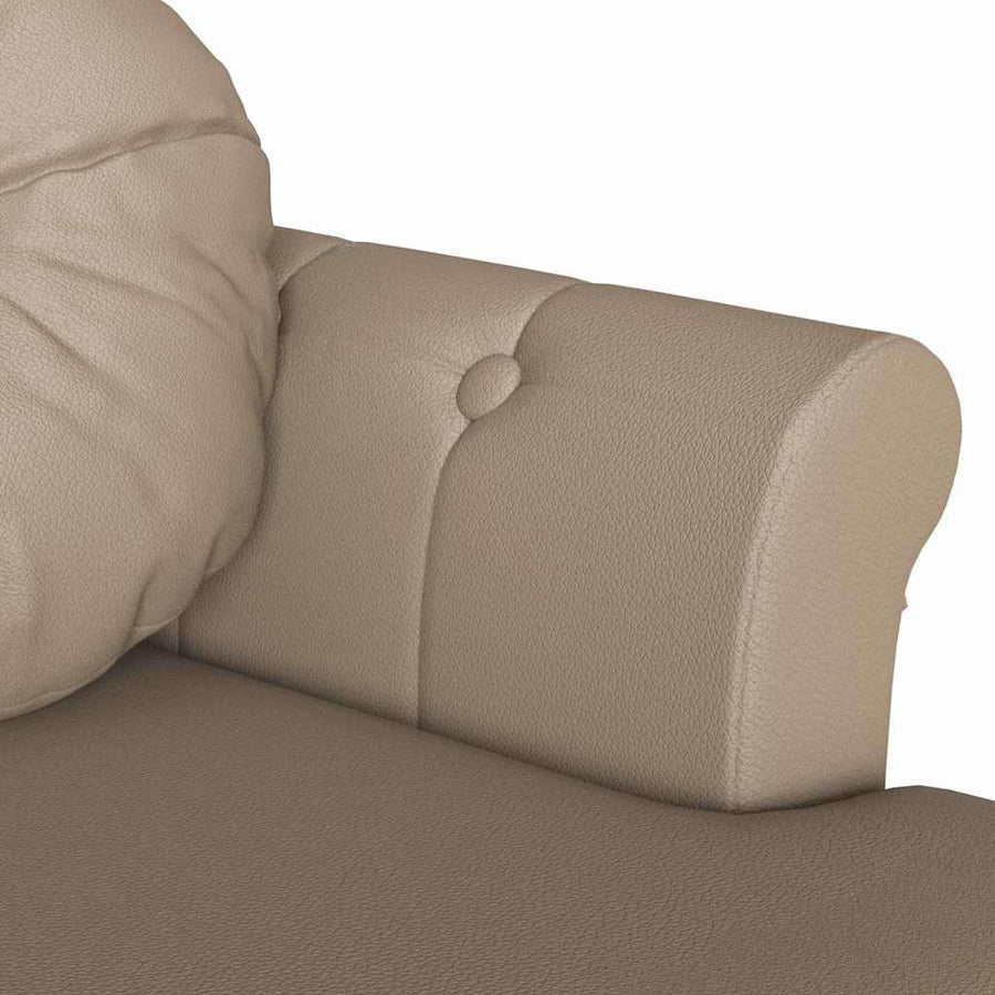 Chesterfield Bank Cappuccino 120,5 x 65 x 75 cm Nep Leer
