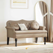Bank Chesterfield 120,5x65x75 cm nep leer cappuccino