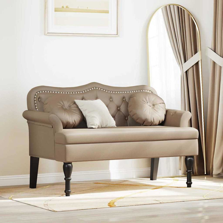 Chesterfield Bank Cappuccino 120,5 x 65 x 75 cm Nep Leer