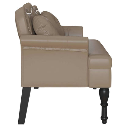 Chesterfield Bank Cappuccino 120,5 x 65 x 75 cm Nep Leer