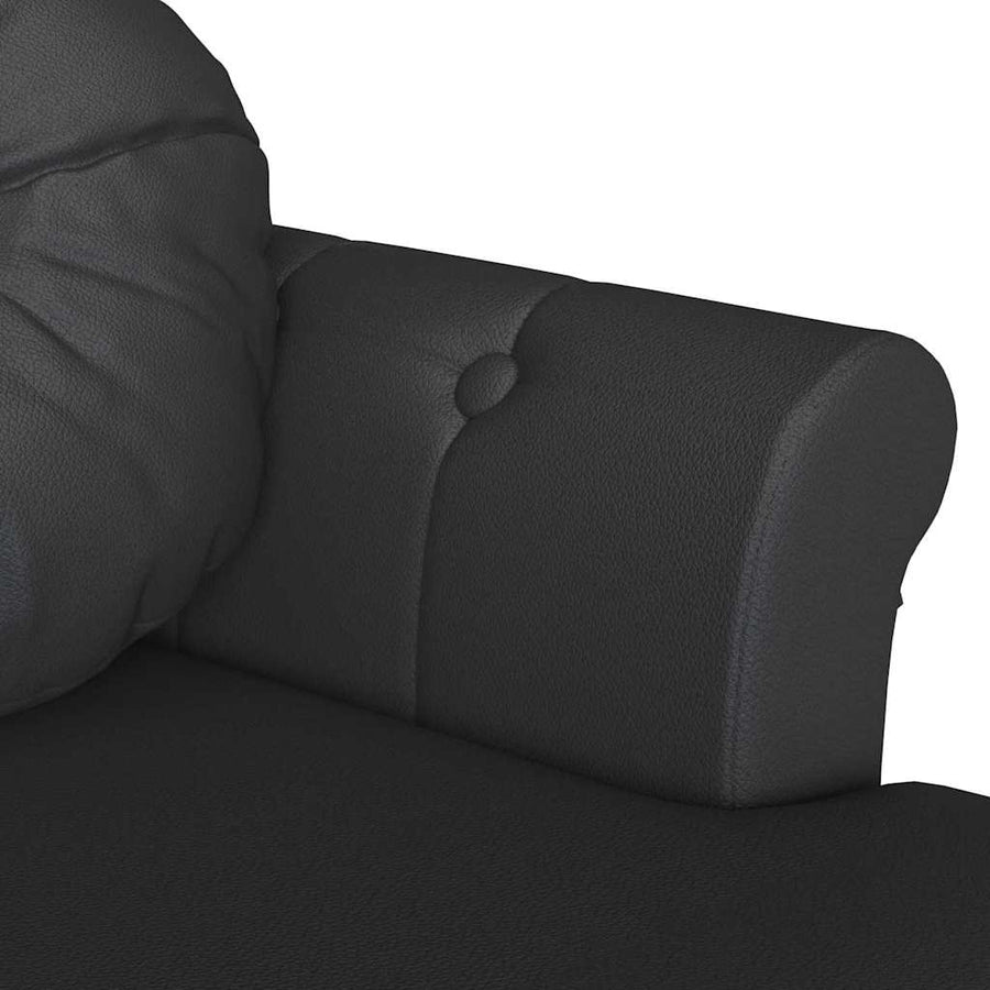 Chesterfield Bank met kussen Zwart 120,5 x 65 x 75 cm Nep Leer