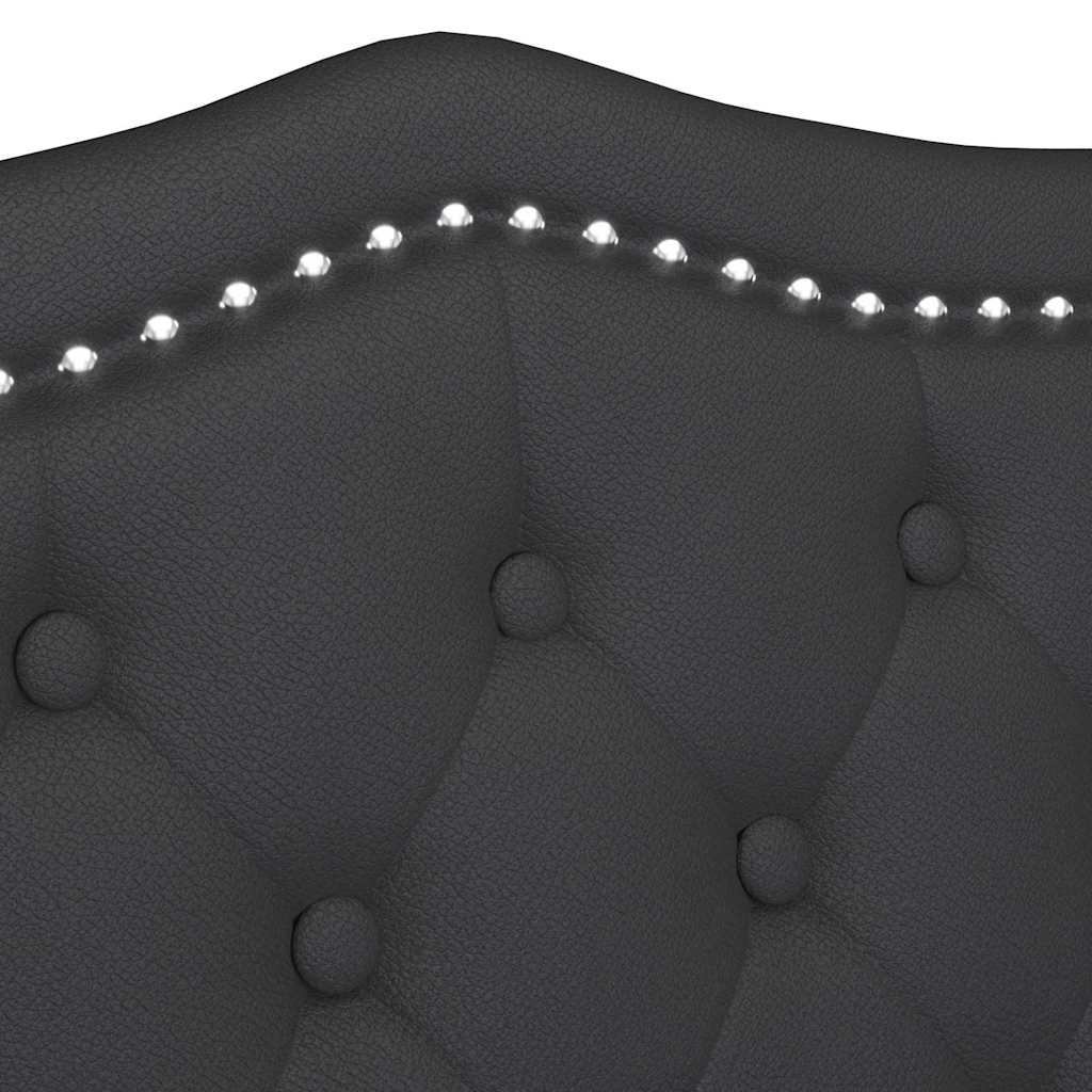 Chesterfield Bank met kussen Zwart 120,5 x 65 x 75 cm Nep Leer